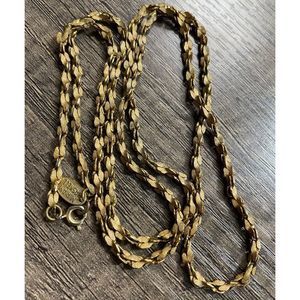 Vintage Mirriam Haskell Intricate Textured Link Necklace 30” Long